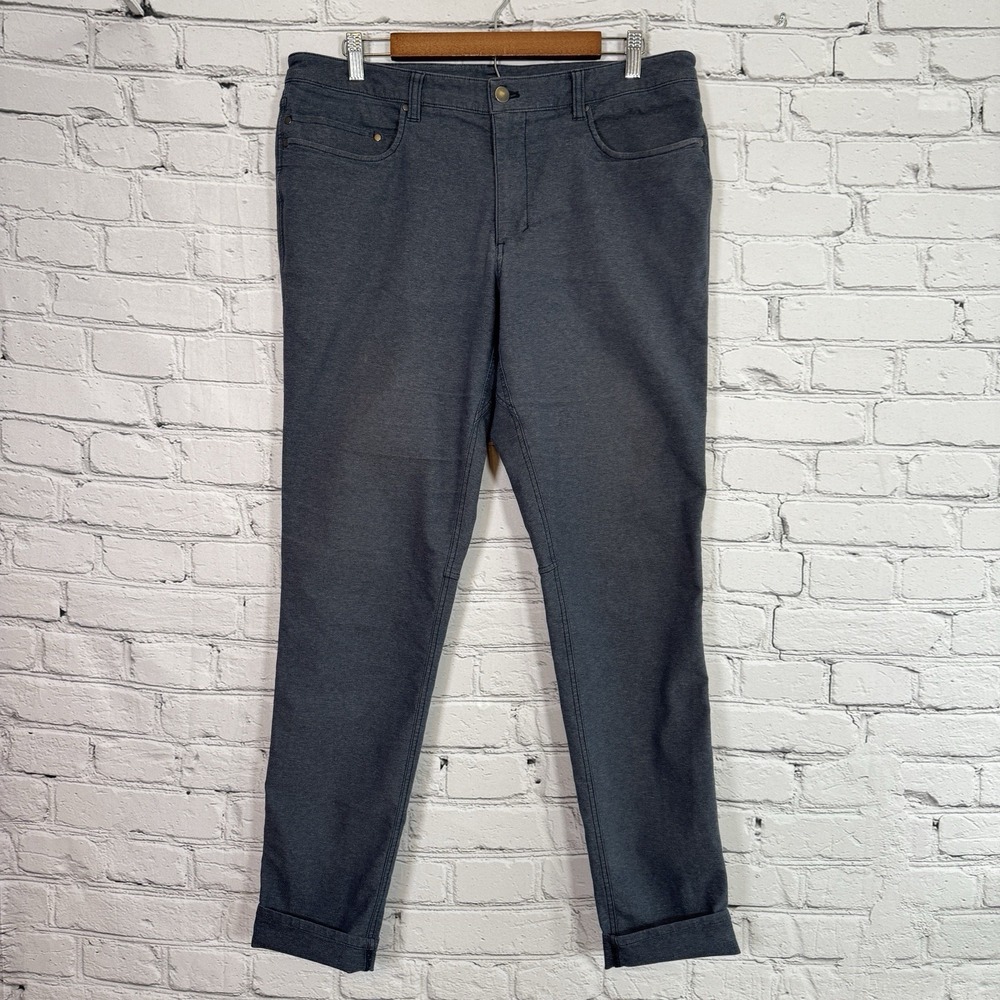Lululemon Pants Men's Size 34x33 ABC Skinny Tech Canvas Heathered Blue LM5610S